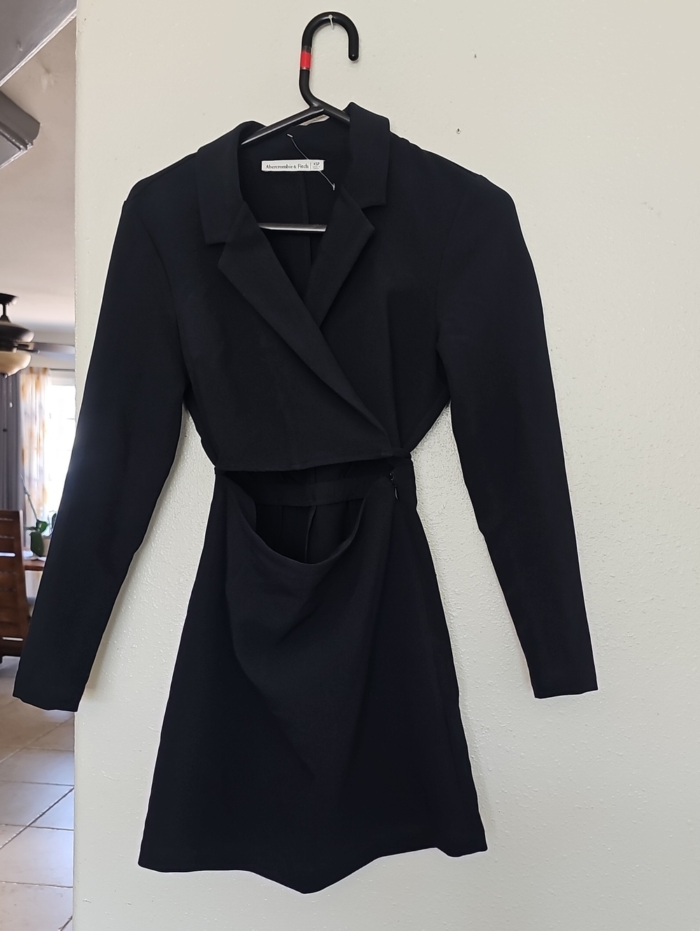 Abercrombie & Fitch Black Tailored Mini Wrap Dress